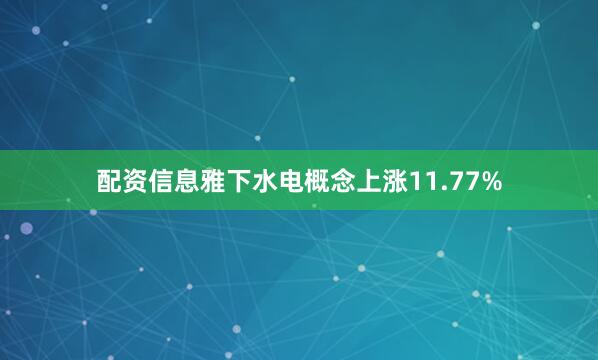 配资信息雅下水电概念上涨11.77%