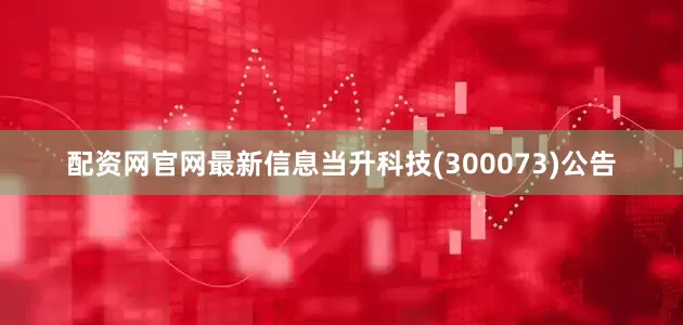 配资网官网最新信息当升科技(300073)公告